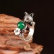 Ladies Silver Dress Ring with Jade stone
