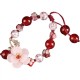 Ladies Dress Bracelet with Pink Jade Flower