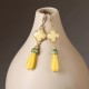 Ladies Yellow Jade Drop Earrings