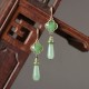 Ladies Green Jade Drop Earrings