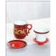 Chinese Tea Mug - Red with Dragon design